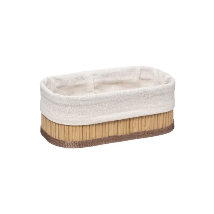 Lot de 3 paniers en bambou et tissu