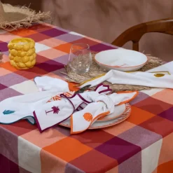 Lot de 4 serviettes de table brodées