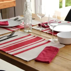 Lot de 4 Sets de table coton épais Rustique