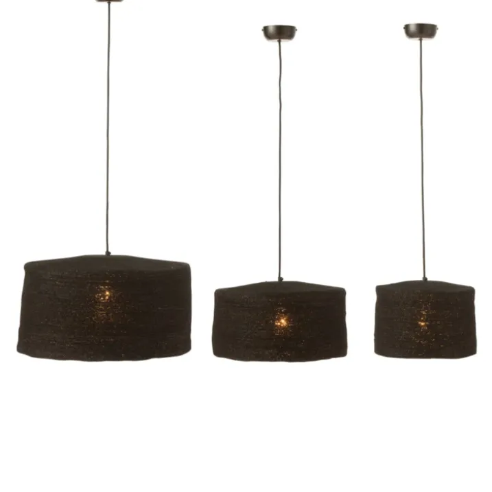 Lot de 3 suspensions en rotin