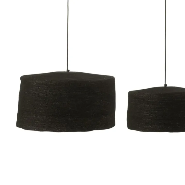 Lot de 3 suspensions en rotin