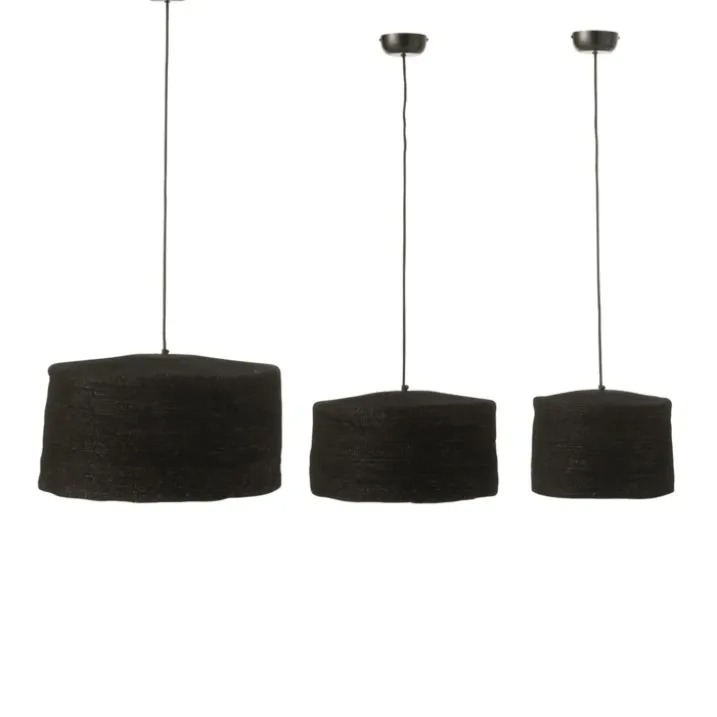 Lot de 3 suspensions en rotin