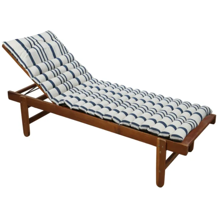 Matelas bain de soleil extérieur à rayures