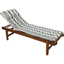 Matelas bain de soleil extérieur à rayures