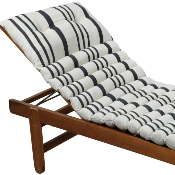 Matelas bain de soleil extérieur à rayures