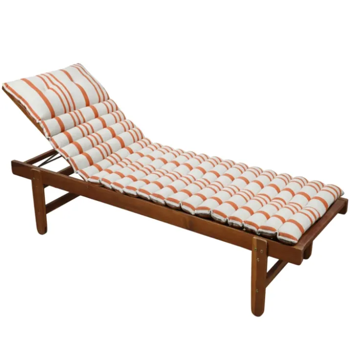 Matelas bain de soleil extérieur à rayures