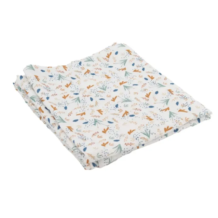 Maxi lange bébé en mousseline motif végétal