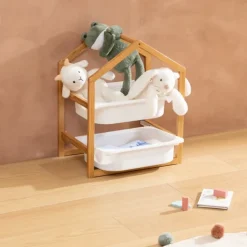 Meuble de rangement enfant avec 2 bacs amovibles