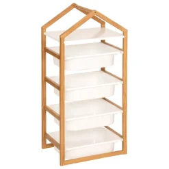 Meuble de rangement enfant avec 4 bacs amovibles