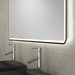 Meuble de salle de bain avec 2 vasques et miroir à leds