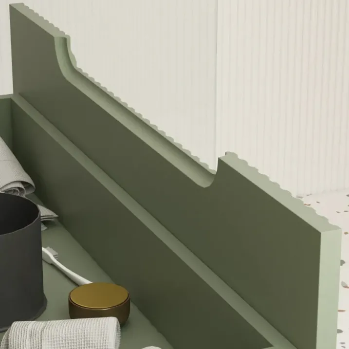 Meuble de salle de bain ondulé à suspendre avec vasque à poser
