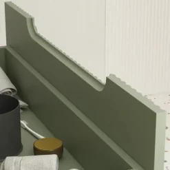Meuble de salle de bain ondulé à suspendre avec vasque à encastrer