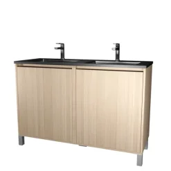 Meuble de salle de bains double vasque avec 4 portes