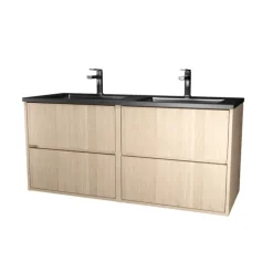 Meuble de salle de bains suspendu double vasque avec 4 tiroirs