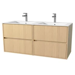 Meuble de salle de bains suspendu double vasque avec 4 tiroirs