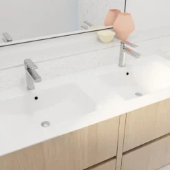Meuble de salle de bains suspendu double vasque avec 4 tiroirs