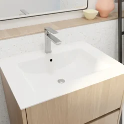 Meuble de salle de bains suspendu 2 tiroirs avec vasque