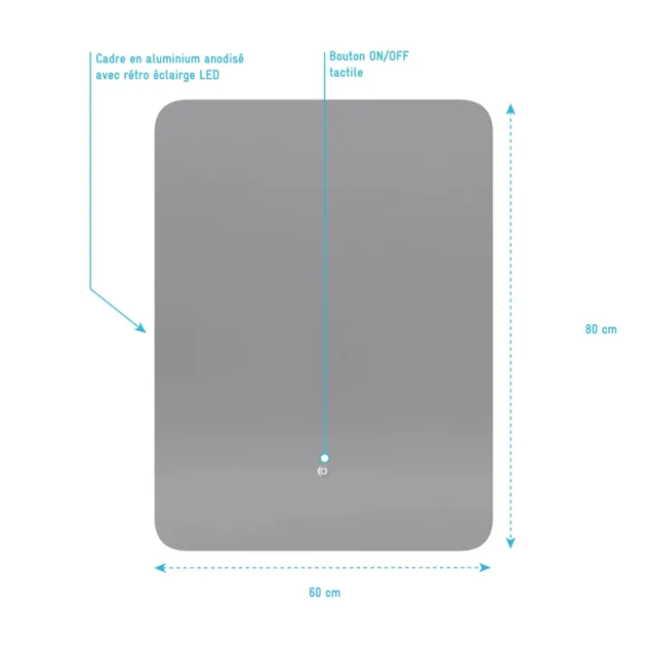 Miroir Led Silver Moon