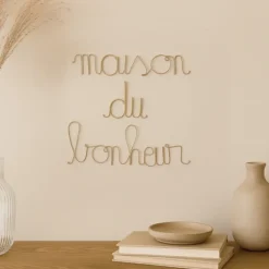 Mot fil de laiton "MAISON DU BONHEUR"