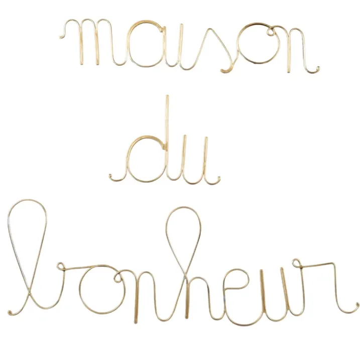 Mot fil de laiton "MAISON DU BONHEUR"