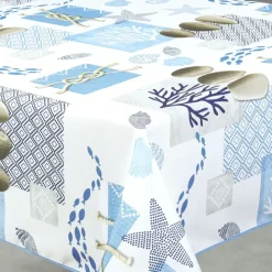 Nappe anti-tâche rectangle motif bord de mer