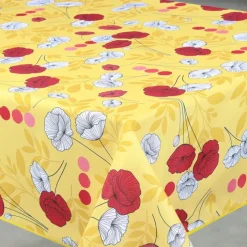 Nappe anti-tâche rectangulaire motif coquelicots