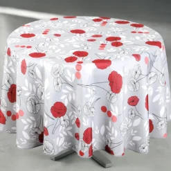 Nappe anti-tâche ronde motif coquelicots