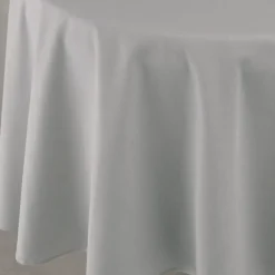 Nappe déperlante anti-taches effet lin pour table ronde