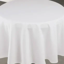 Nappe déperlante anti-taches effet lin pour table ronde