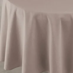 Nappe déperlante anti-taches effet lin pour table ronde