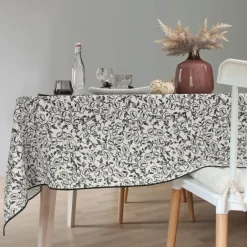 Nappe déperlante en voile de coton imprimée fleurs