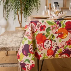 Nappe rectangle enduite motif fruits
