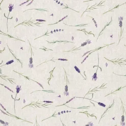 Nappe rectangulaire en coton enduit anti-tache motif lavande