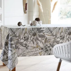 Nappe rectangulaire enduite florale