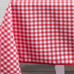 Nappe rectangulaire vichy rouge et blanc