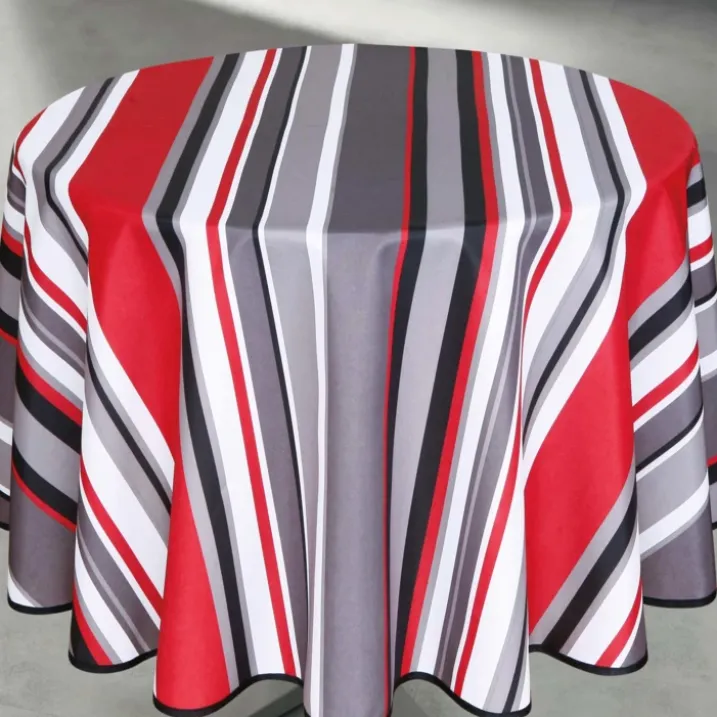 Nappe ronde anti taches à rayures