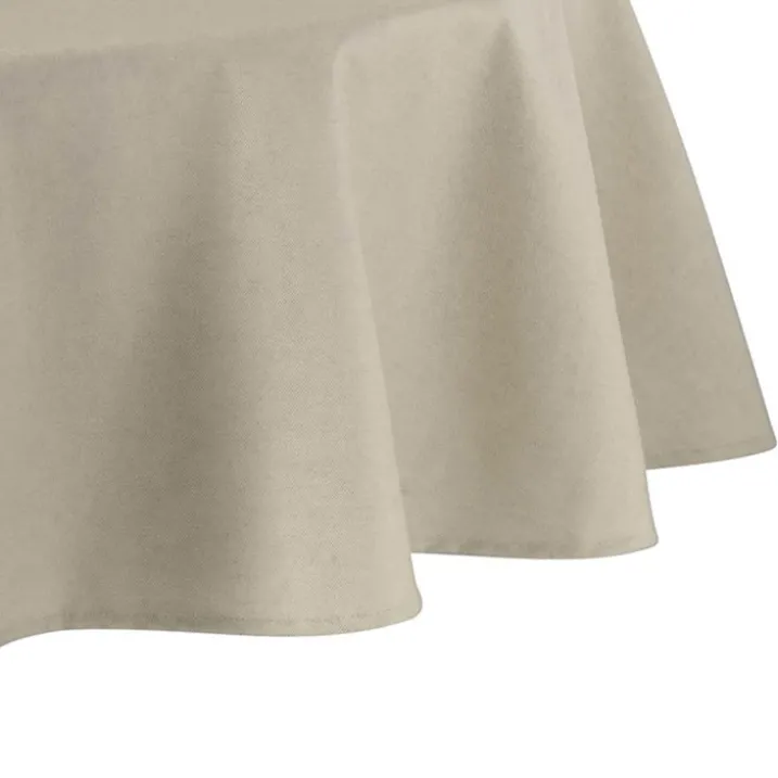 Nappe ronde en lin et coton enduit anti-tache