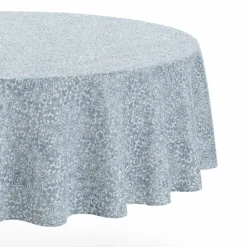 Nappe ronde en polycoton enduit anti-tache graphique