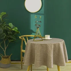 Nappe ronde infroissable et anti-tâches