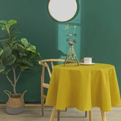 Nappe ronde infroissable et anti-tâches