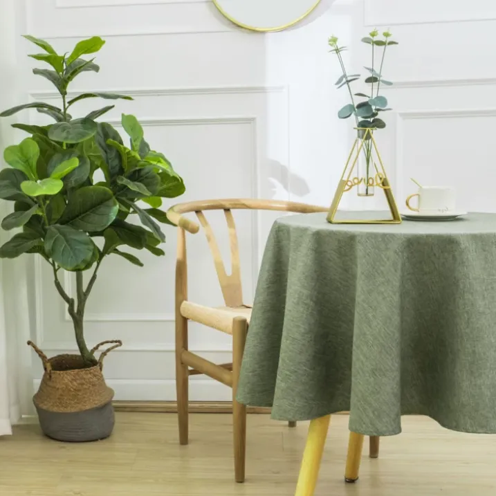 Nappe ronde infroissable et anti-tâches