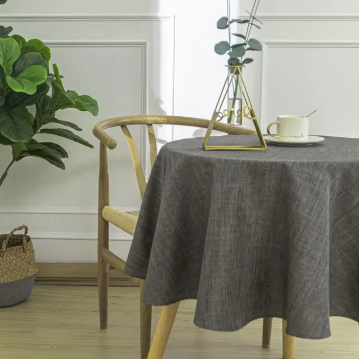 Nappe ronde infroissable et anti-tâches