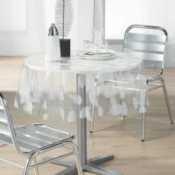 Nappe ronde transparente print feuilles