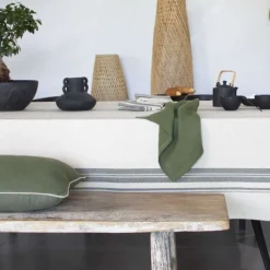 Nappe Rustique Chic Coton LavéCarré Prunelle