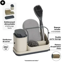 Organisateur d'évier avec distributeur