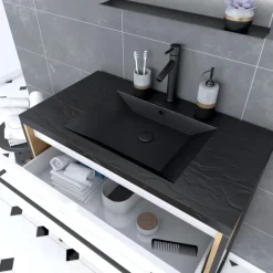 Pack meuble à tiroirs avec vasque en résine