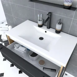 Pack meuble à tiroirs avec vasque en résine