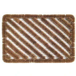 Paillasson en coco et métal ajouré