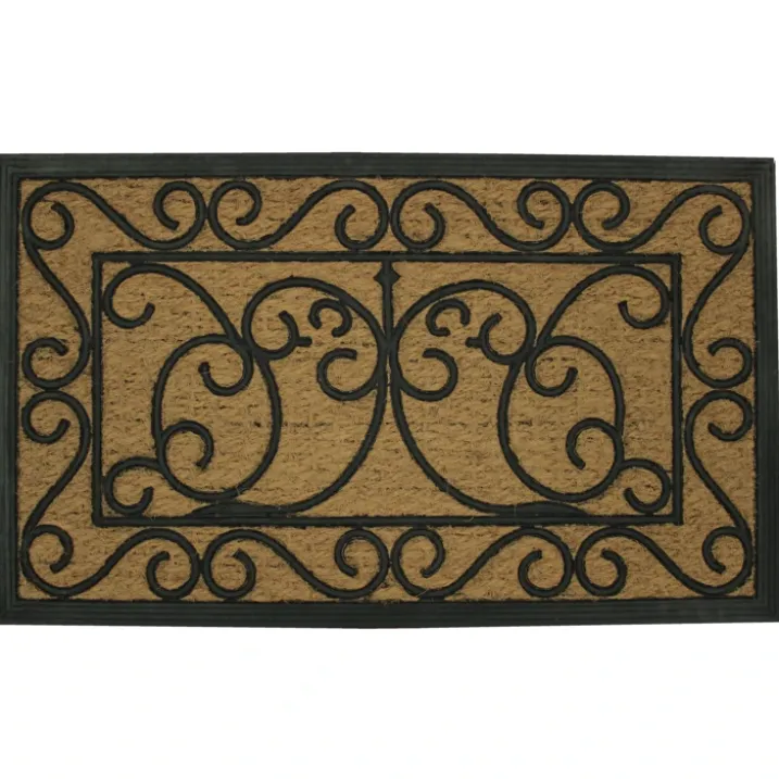 Paillasson rectangle en coco et caoutchouc