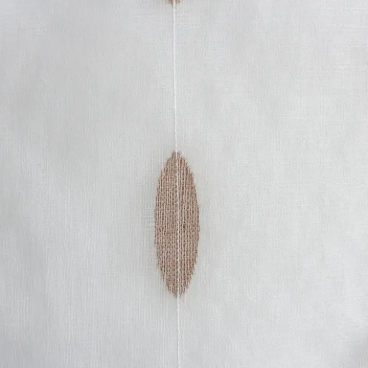 Paire de petits vitrages jacquard motif ovale